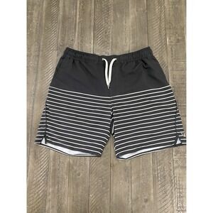 Vuori Trail Runner Short Mens Large Black Lined 7" Inseam Zip Pocket Stretch